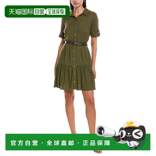 自营Nanette Nanette Lepore Linen-Blend Mini Dress - green 美