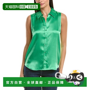 自营L'AGENCE Emmy Silk Blouse - green 美国奥莱直发