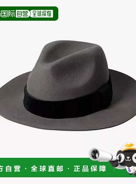 自营Badgley Mischka Fedora Hats Women's  Gray Black  Wool Ou