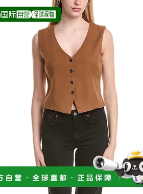 自营LE JEAN Joplin Waistcoat - brown 美国奥莱直发