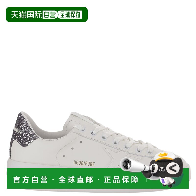 自营golden goose皮革星星补丁闪光运动鞋-灰色 美国奥莱直发