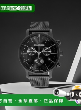 自营 Wenger Swiss Army 男式 01.1743.116 都市经典黑色表盘手表