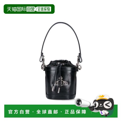 自营vivienne westwood结构化水桶包，拉绳封口-黑色 美国奥莱直