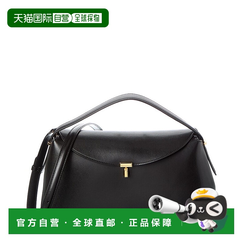 自营TOTEME T-Lock Leather Shoulder Bag - black 美国奥莱直发