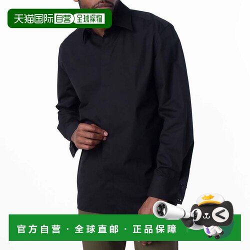 自营Saint Laurent Cassandre Poplin Shirt - black 美国奥莱直