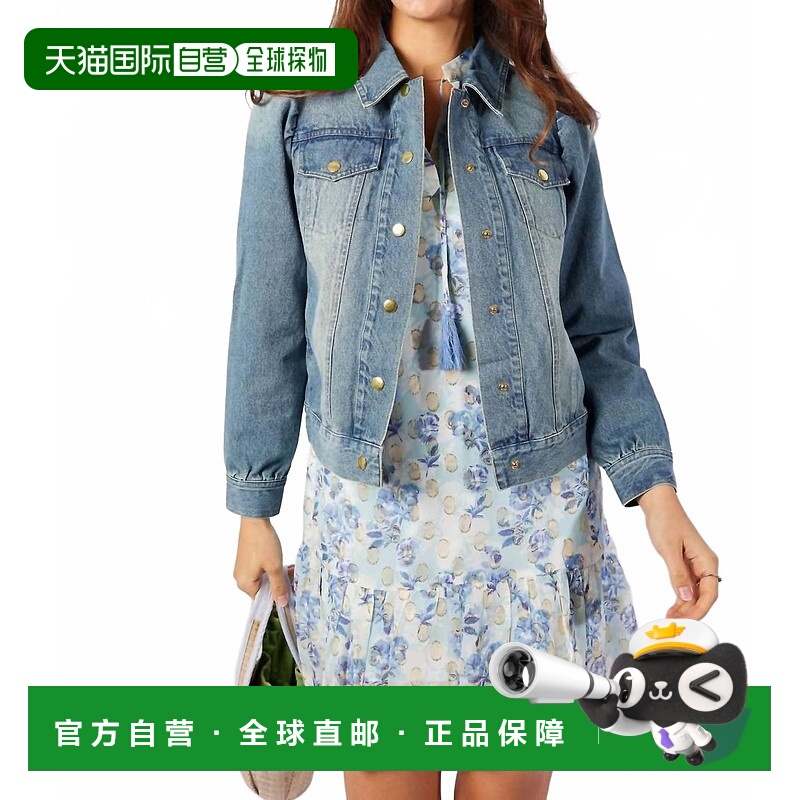 自营sail to sablePuff Sleeve Jacket In Blue Denim - blue den