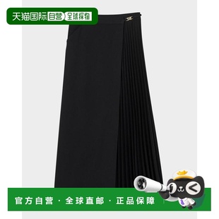 1h可退 【美国直邮】Sandro Souvenir 褶皱高腰中长裙 女装半身裙