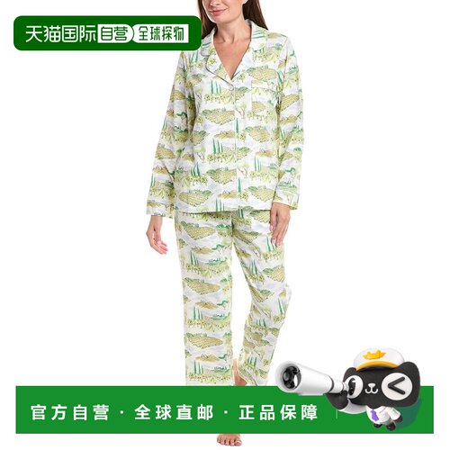 自营bedhead床头2pc长睡衣套装-红色 美国奥莱直发休闲裤