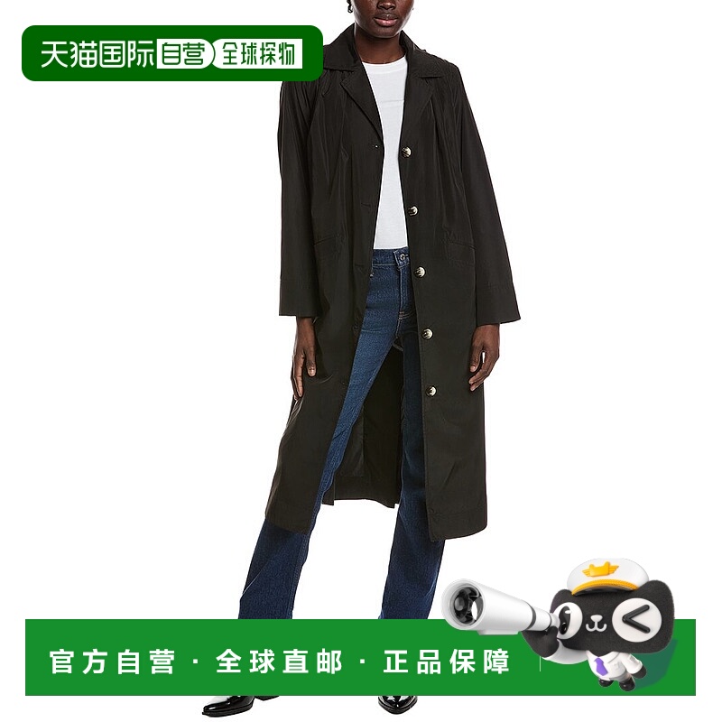 自营GANNI Summer Tech Coat - black 美国奥莱直发