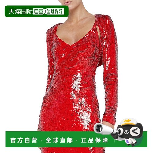 自营 L'AGENCE罗科亮片Shrug-红色性感 美国直发奥莱