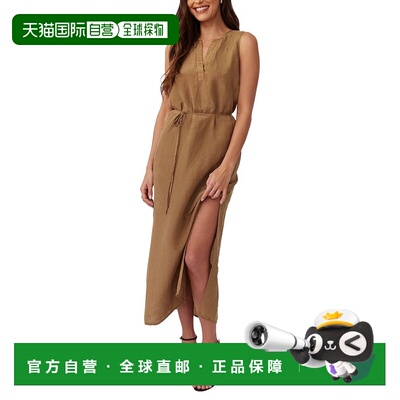 美国直邮自营Bella Dahl Sleeveless Belted Linen-Blend Maxi D