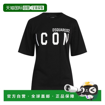 1h可退 【美国直邮】Dsquared2女士T恤短袖圆领徽标印花上装简约