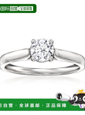 自营 Ross-Simons 实验室种植钻石单石戒指 925 纯银 - 白色 美国
