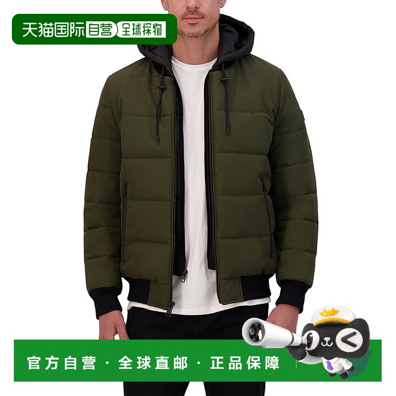 自营Kenneth Cole Oxford Hooded Bomber Jacket - green 美国奥
