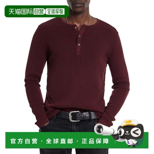 自营John Varvatos Memphis Waffle Henley - purple 美国奥莱直