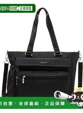 自营baggallini Modern Laptop Tote Crossbody Bag - black 美国
