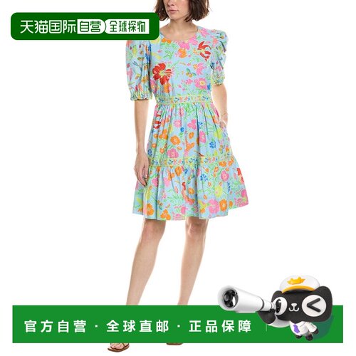 自营Gretchen Scott Frolic Birds & Bees连衣裙-蓝色 美国奥莱直