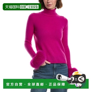 自营sofiacashmere Turtleneck Cashmere Sweater - pink 美国奥