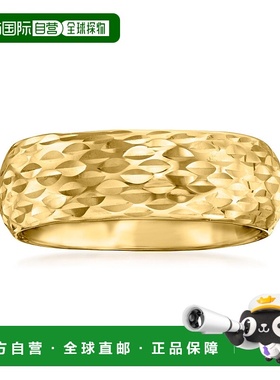 自营 Ross-Simons 意大利 14kt 黄金闪光图案戒指 - 黄色 美国奥