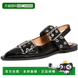 GANNI31769 Toe 自营Women Ganni Leather Pointed Black Flats