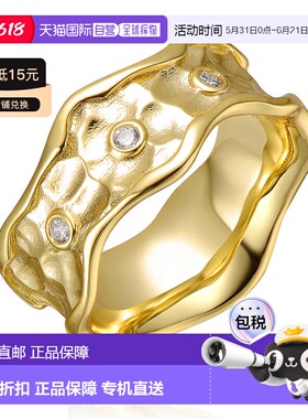 自营geneviveSterling Silver 14K Gold Plated with Clear Cubic