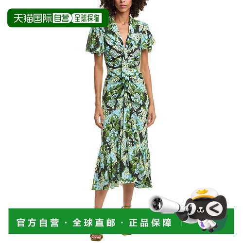 自营cinq a sept五到七Damask Peeta连衣裙-蓝色 美国奥莱直发