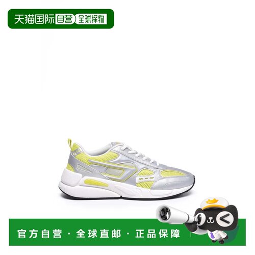 自营dieselGrey/Yellow Other Fibers Rubber Men's Sneakers - w