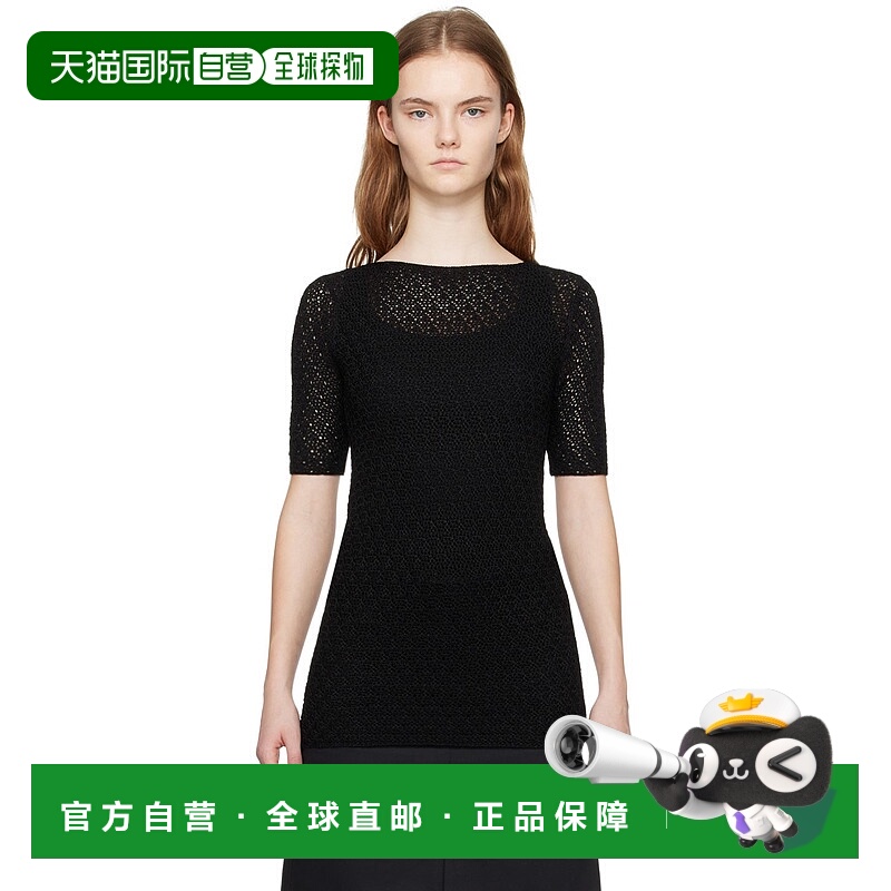 1h可退 香港直邮潮奢 TOTÊME 女士 黑色 Slim T 恤 242WRT2837YA0