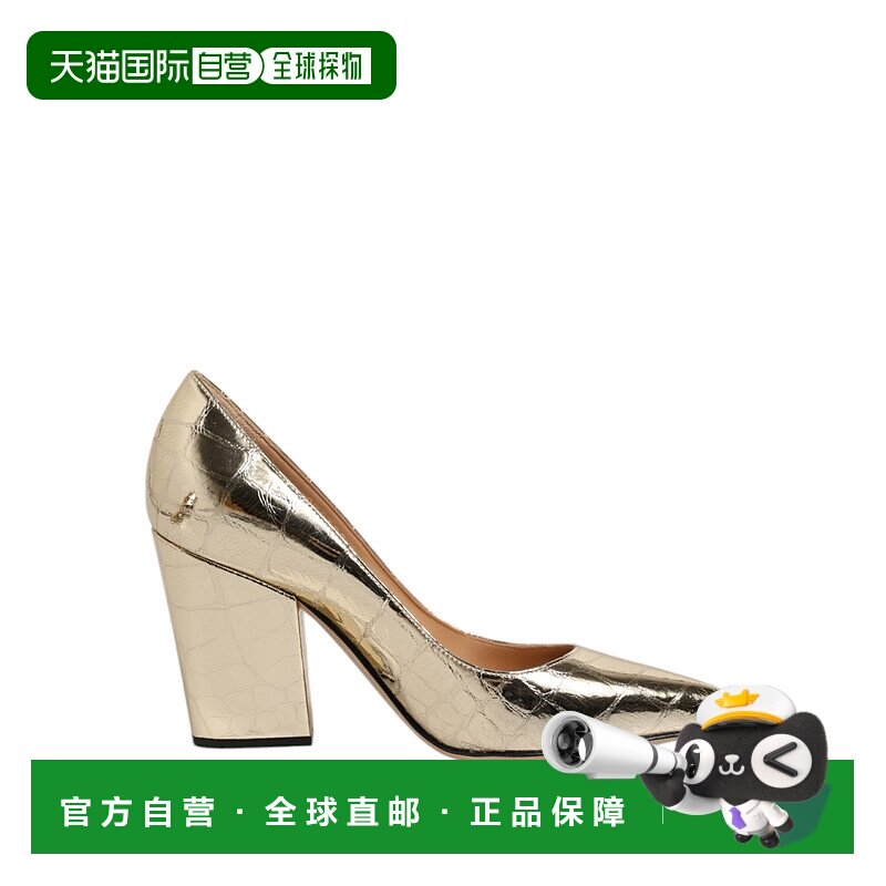 自营 Sergio Rossi Leather Pointed Toe Block Heels Women's Sh