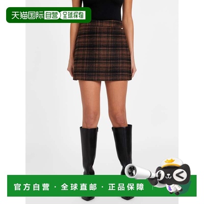 自营guessMiller Plaid Skirt - brown oak multi 美国奥莱直发