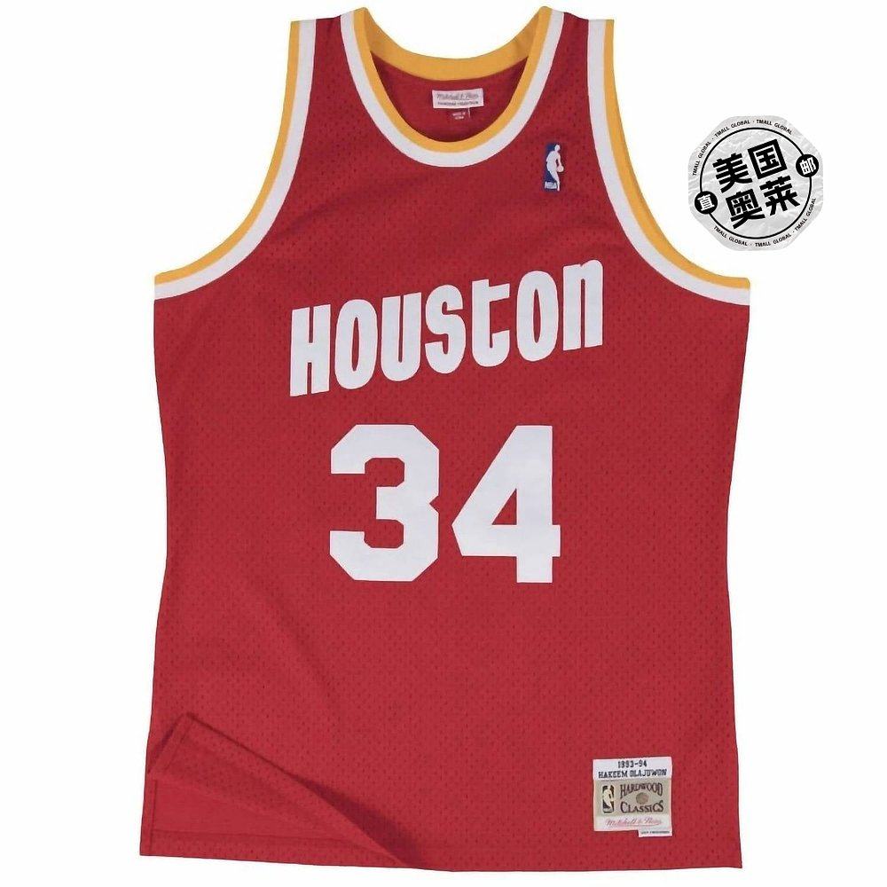 mitchell & ness男士 nba 休斯顿火箭队 93 年客场球衣(猩红色)