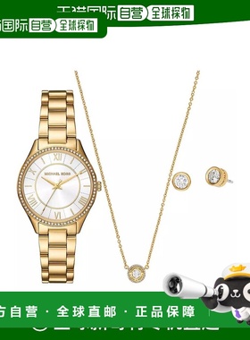 1h可退 【美国直邮】Michael Kors 女士 Lauryn 三针金色不锈钢手