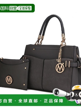 自营mia k collectionTenna 纯素皮革女式挎包带腕带 - 炭灰色 【