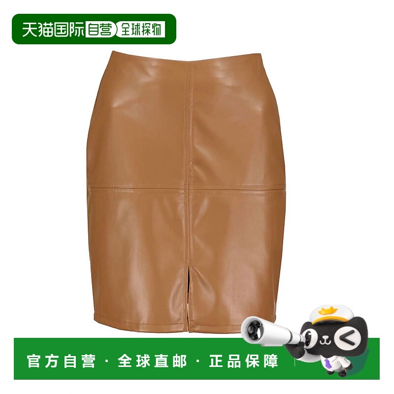 自营 bishop + young纯素拿铁皮裙 - 拿铁 美国奥莱直发半身裙