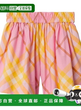 自营Burberry儿童Marcy Check棉质短裤-康乃馨pnk ip chk 美国奥