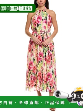 自营 Julia Jordan碎花Clementine Maxi连衣裙-粉红色 美国奥莱直