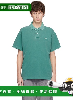 1h可退 香港直邮潮奢 Erl 男士 绿色褪色 Polo 衫 ERL11T005男装
