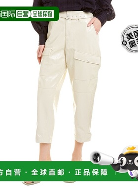 自营 Ted Baker休闲裤秋款女士桶腿乙烯基长款白色宽松百搭 美国