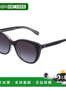 自营 Coach HC 8365U 57458G 55mm女式猫眼太阳镜-黑色/透明灰色