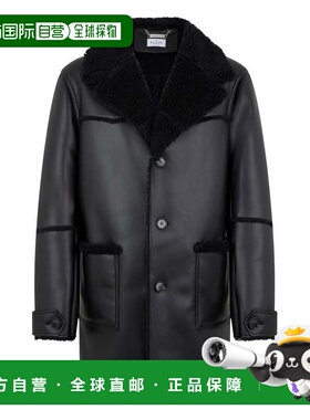 自营philipp pleinLong Eco Shearling Jacket - black 美国奥莱