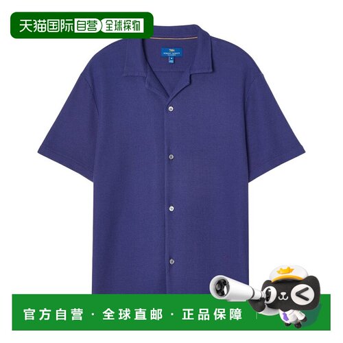 自营Robert Talbott Williams华夫针织营地衬衫-蓝色 美国奥莱直