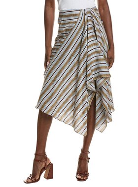 自营A.L.C. Lota Linen-Blend Skirt - brown 美国奥莱直发半身裙