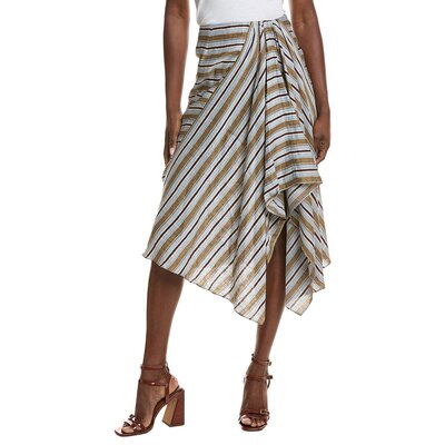 自营A.L.C. Lota Linen-Blend Skirt - brown 美国奥莱直发半身裙