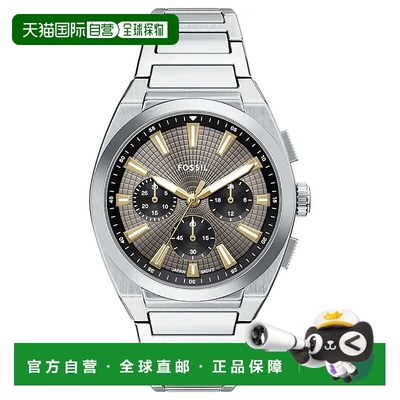 自营Fossil男士埃弗雷特灰色表盘手表-灰色 美国奥莱直发化石