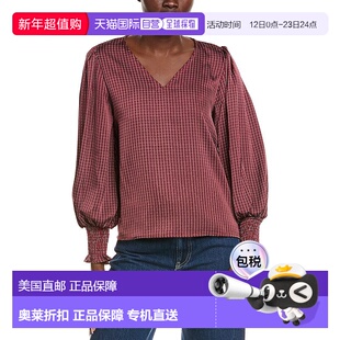 自营CeCe Printed Blouse - red 美国奥莱直发