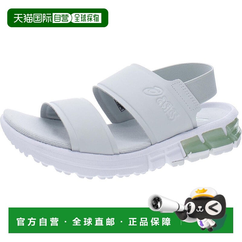 自营asicsGel Quanum 90 SD FO女式时尚滑背凉鞋-极地色/白色 美