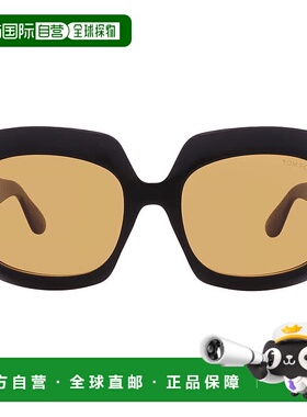 自营Tom Ford Ren Light Brown Square Ladies Sunglasses FT1155