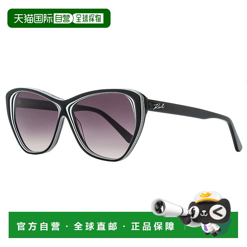 自营 Karl Lagerfeld女式猫眼太阳镜KL6103S 006黑色/白色58mm-00