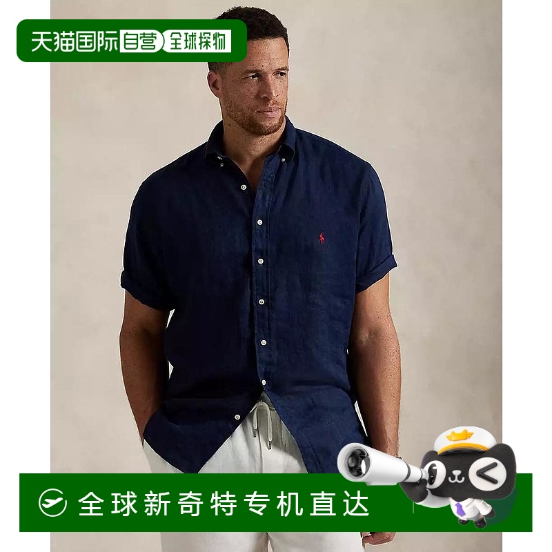 1h可退 【美国直邮】ralph lauren 男士 衬衫短袖亚麻新款