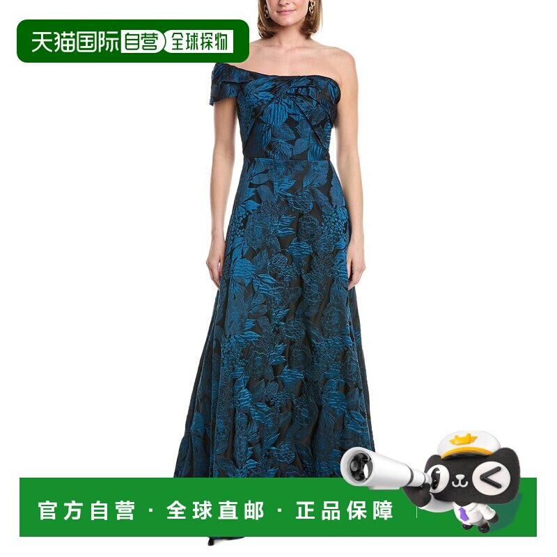 自营Rene Ruiz Off-The-Shoulder Mikado Fit & Flare Gown - blu